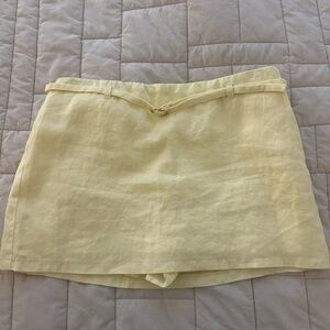 Abercrombie & Fitch Light Yellow Linen Skirt